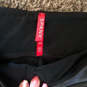 Spanx leather leggings black